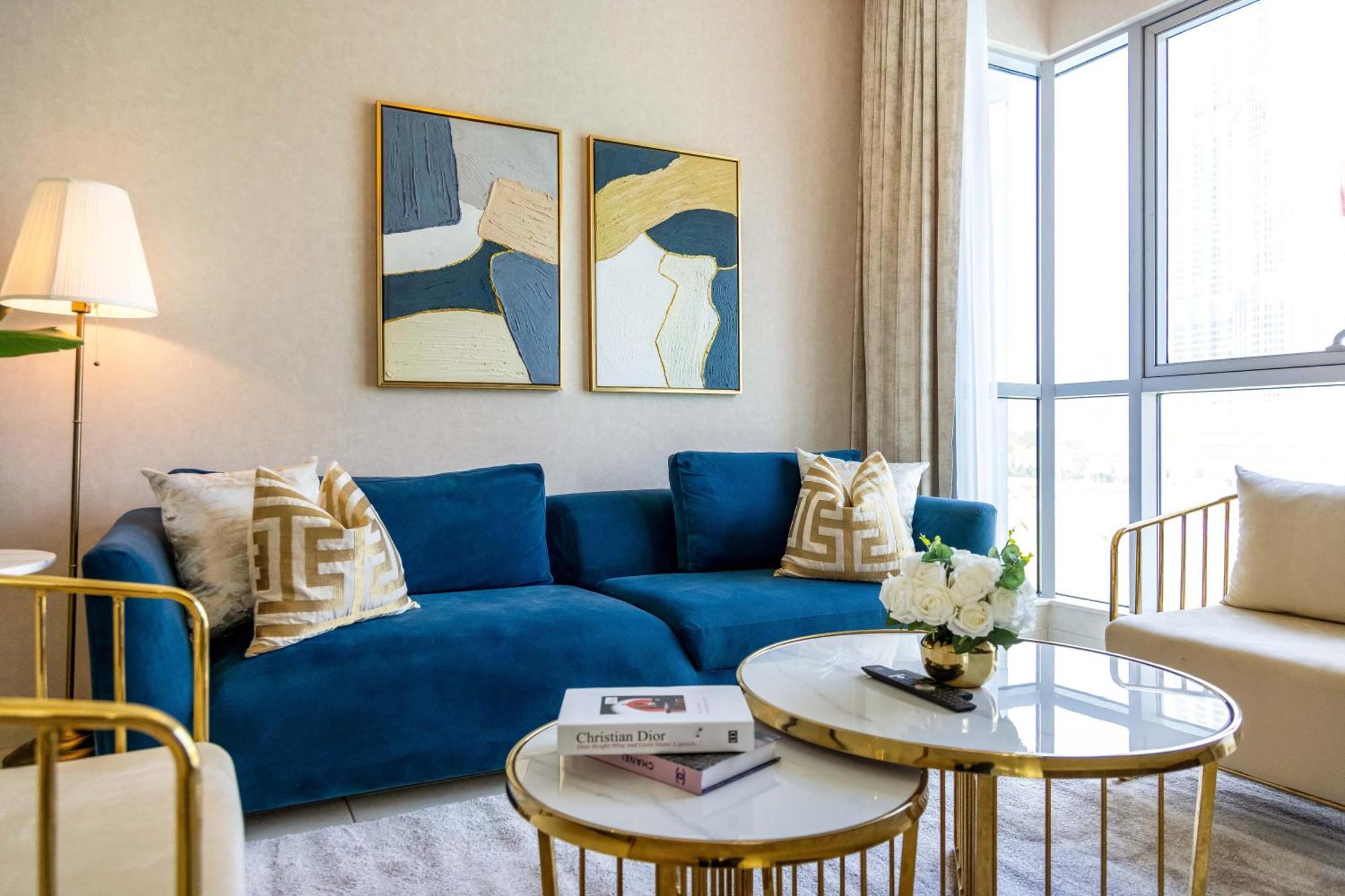 شقة Durrani Homes - The Luxe 3br With Burj Khalifa And Fountain View - Third Without Partition دبي