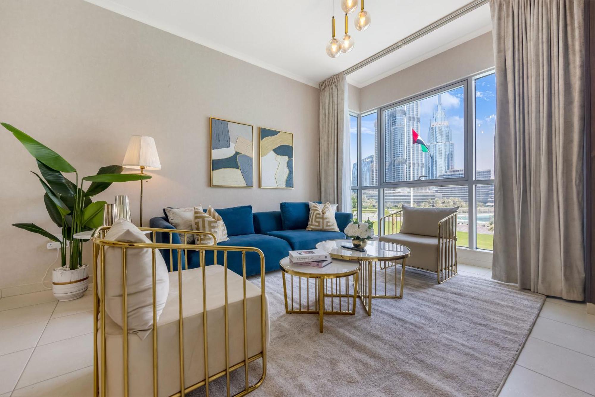 Durrani Homes - The Luxe 3br With Burj Khalifa And Fountain View - Third Without Partition شقة *