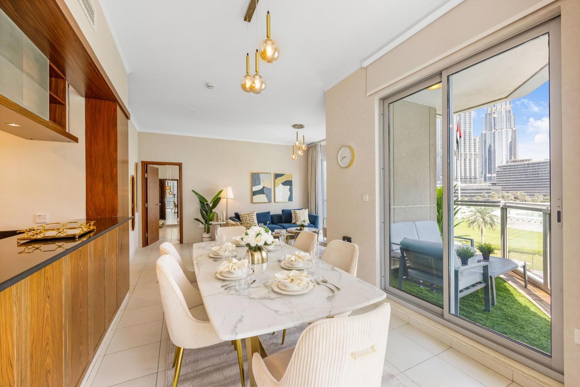 Апартаменти Durrani Homes - The Luxe 3br With Burj Khalifa And Fountain View - Third Without Partition Дубай