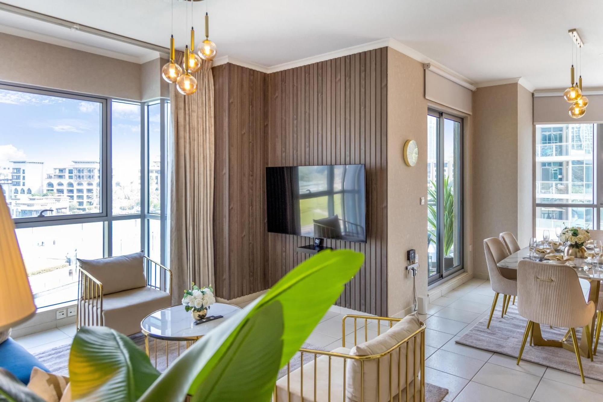 Апартаменти Durrani Homes - The Luxe 3br With Burj Khalifa And Fountain View - Third Without Partition Дубай